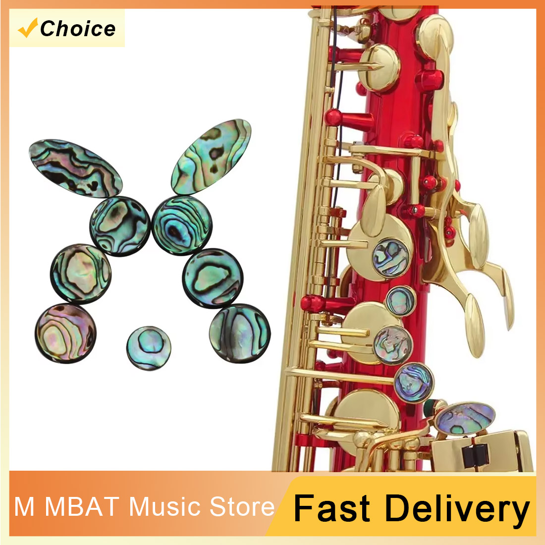Musical Instrument Oboe - M MBAT Abalone Kabuk Saksafon Tuşu