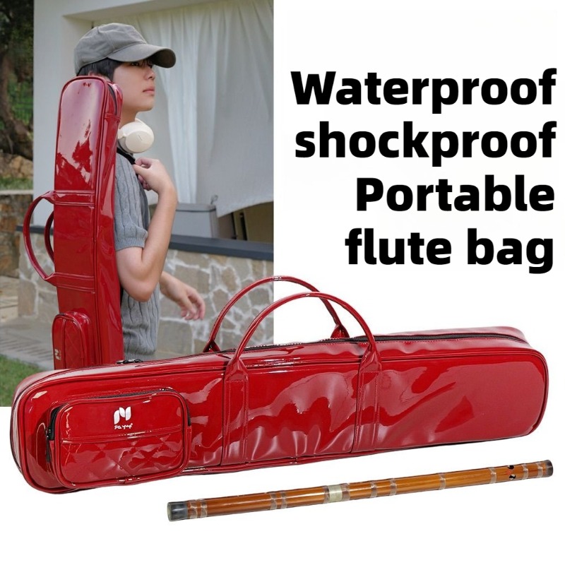 Musical Instrument Bag - Lake Kaplamalı Bambu Flüt Çantası Su