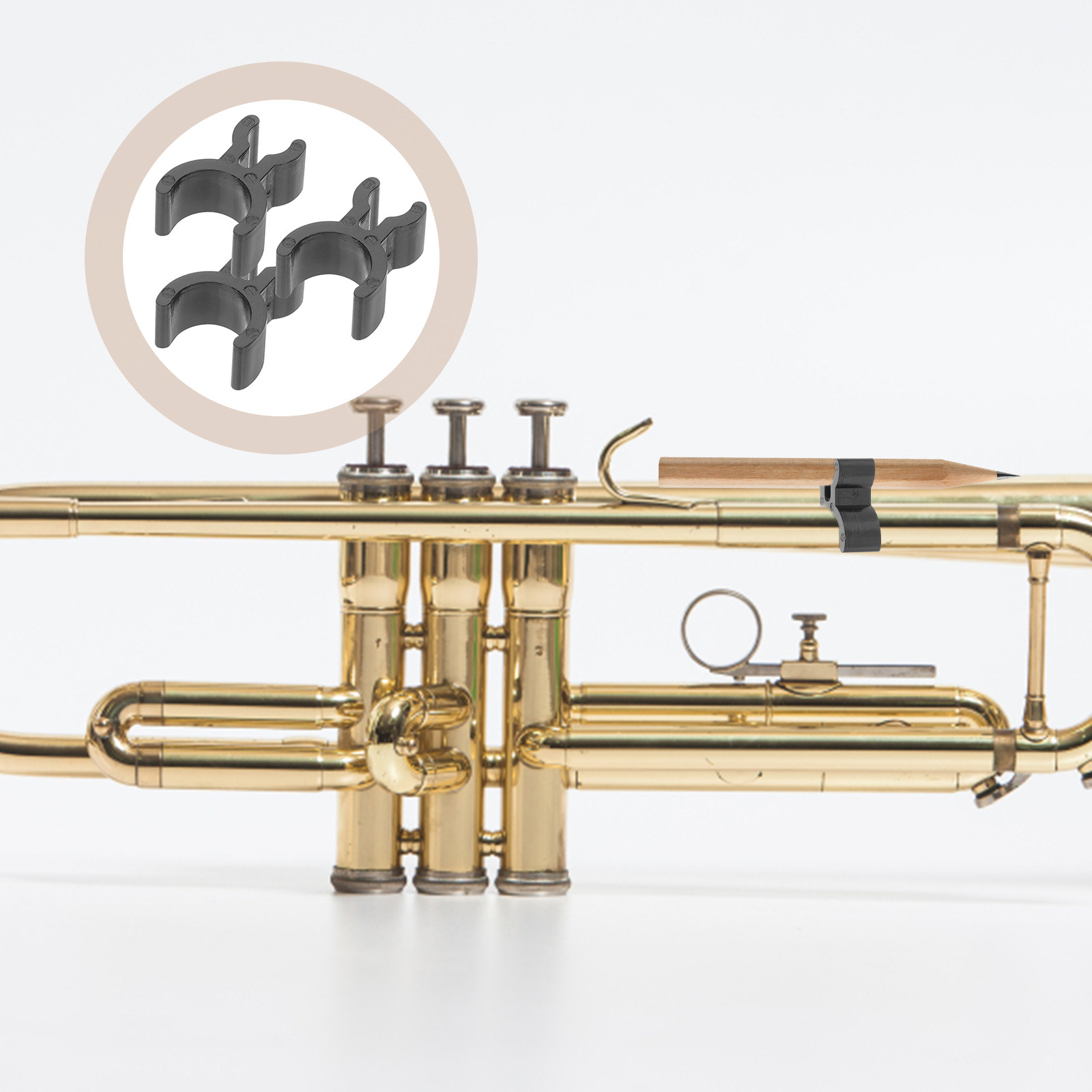 Musical Instrument Horn - 3 Adet Müzik Standı Kalem Klipsi