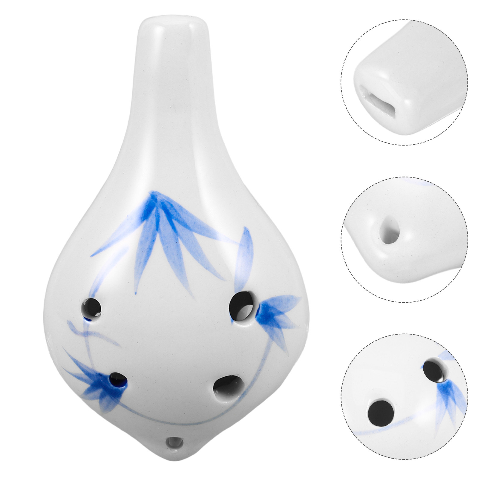 Musical Instrument Family - Altı Delikli Seramik Ocarina Küçük Uzun