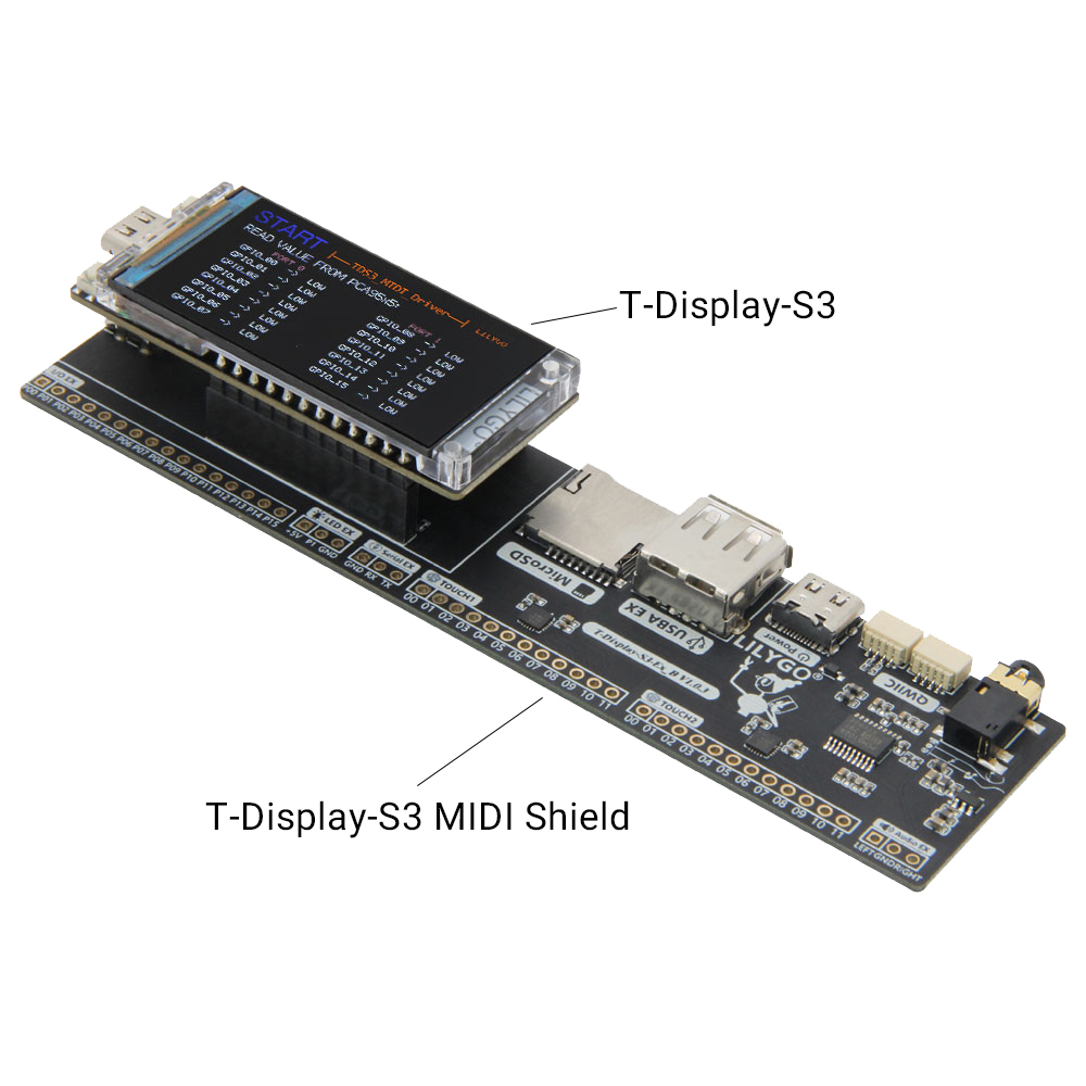 T-Display-S3 MIDI Shield Geliş - Musical Instrument Digital Interface incelemesi ve fiyatı