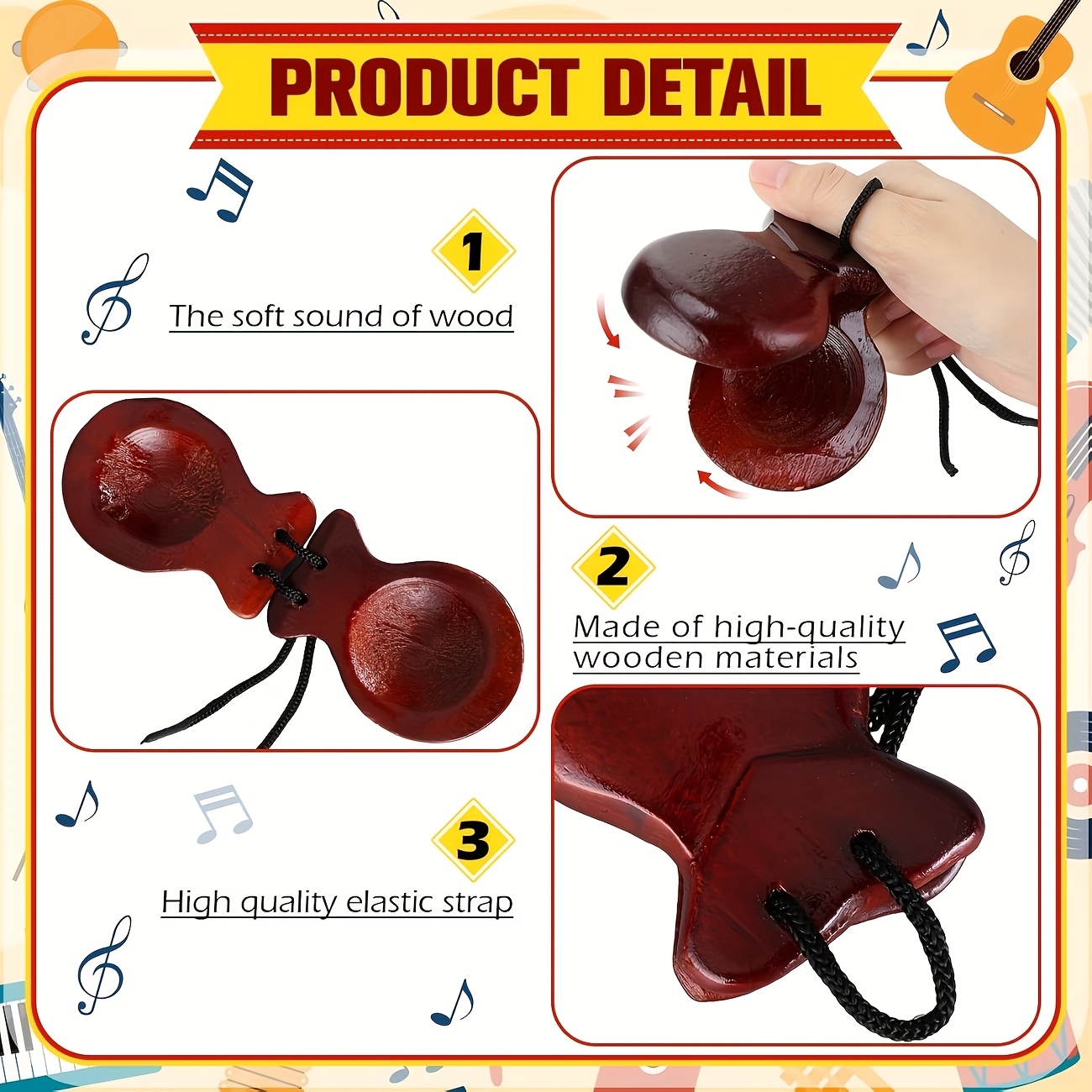 2 paket İspanyol kastanyetleri - Castanet Flamenco incelemesi ve fiyatı